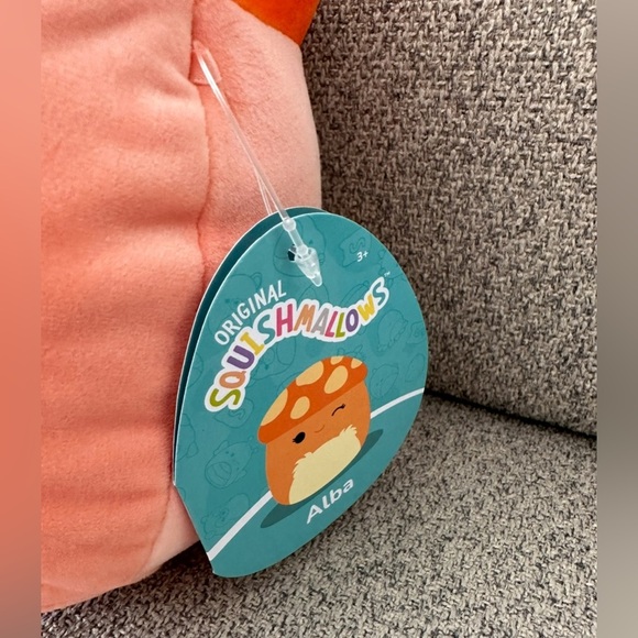 Nwt  🍄 8" Alba the Orange Mushroom Squishmallow  with Fuzzy Belly - Picture 3 of 6